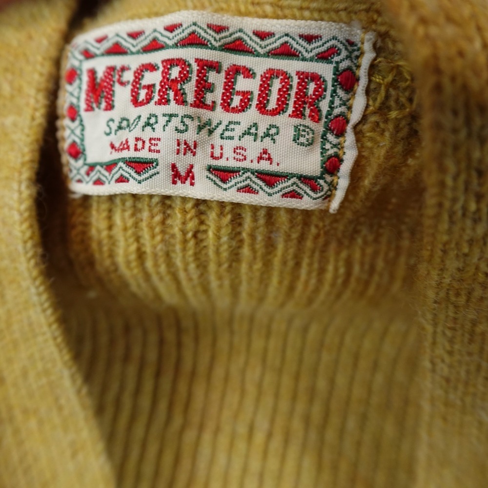 Vintage McGregor Sweater Vest Rib Knit Cardigan Size Medium Made In USA 60s - Picture 5 of 7